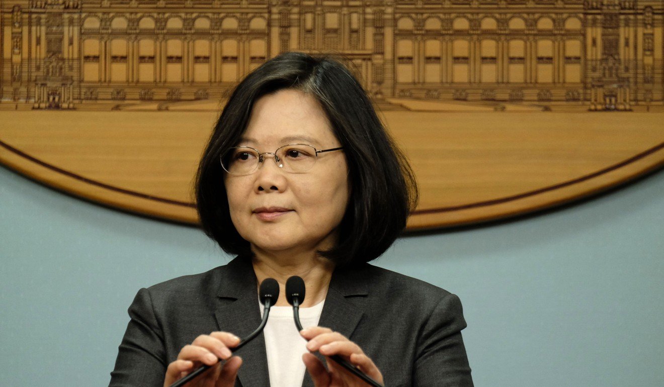 Taiwan’s President Tsai Ing-wen pictured talking to the press in Taipei last month. Photo: AFP