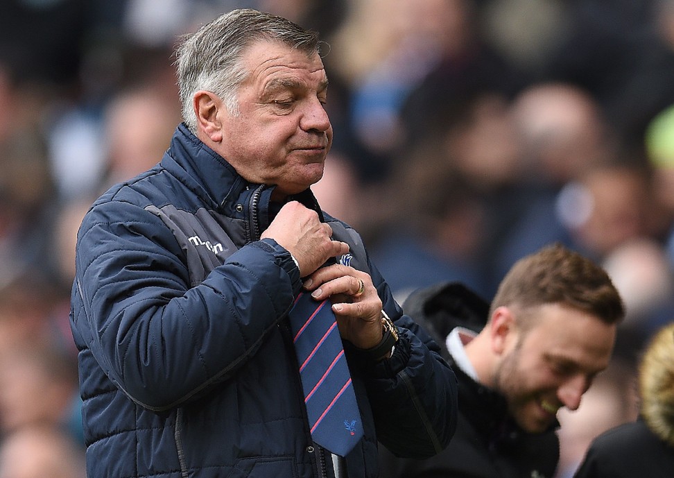 Crystal Palace are one point away from safety and manager Sam Allardyce will be looking to pick up that all-important point this weekend. photo: AFP