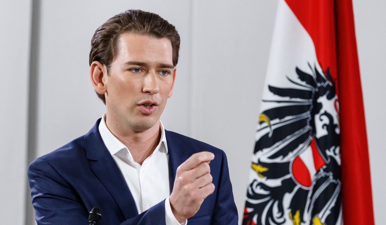 Sebastian Kurz, Austrian Minister of Foreign Affairs and new leader of the Austrian People’s Party (OeVP), speaks during a press conference in Vienna on Sunday, after his elevation to head the party. Photo: EPA
