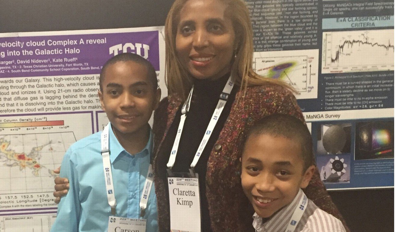 Carson Huey-You, 14, and brother Cannan Huey-You, 11, with mother Claretta Kimp. Photo: Courtesy of Claretta Kimp