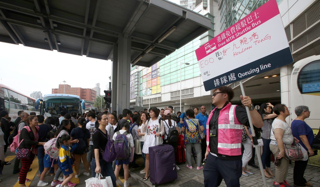 Suspension of the East Rail Line service was announced shortly after 3pm Thursday. Photo: Sam Tsang