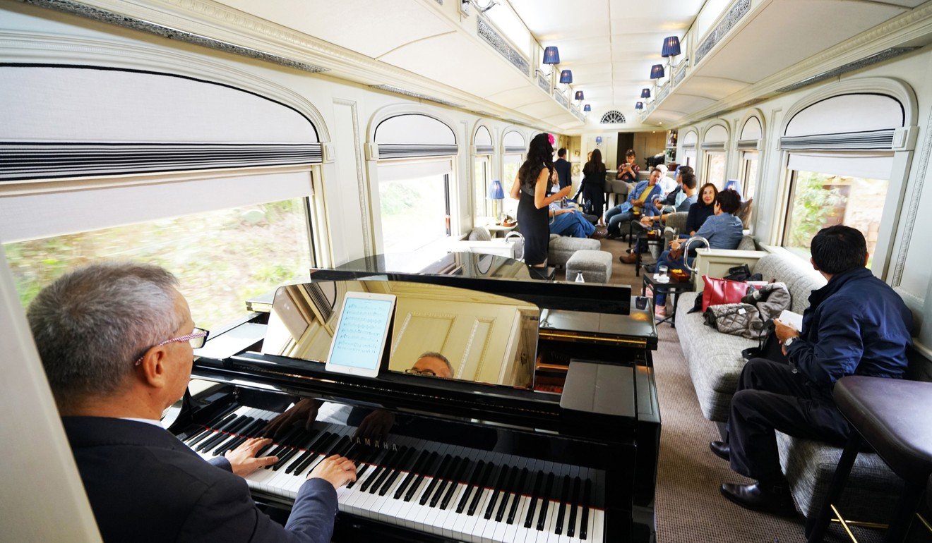 Singer Pierina Less performs a varied repertoire of music for guests in the Piano Bar Car. Photo: Marco Ruiz