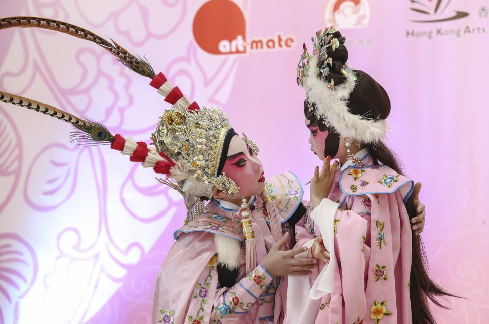 Children perform traditional Chinese opera for an RTHK event at Times Square, Causeway Bay, on February 11. Photo: Dickson Lee