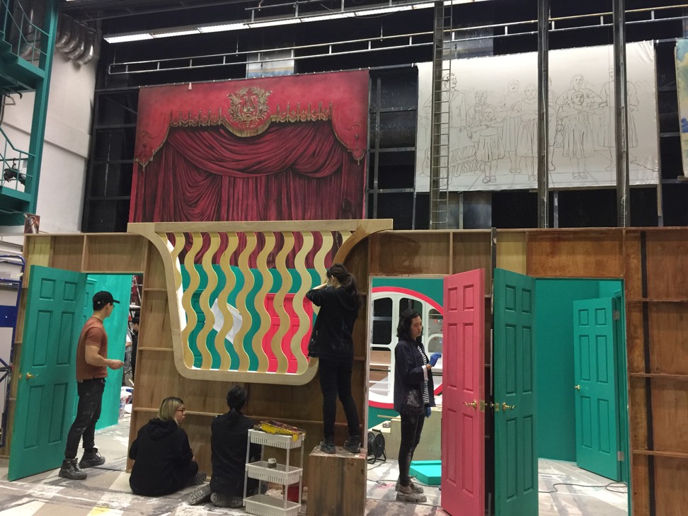 Students at the Hong Kong Academy for Performing Arts hard at work building sets. Graduates of the academy have relatively few employment opportunities in the current scenario. Photo: Angelina Wang