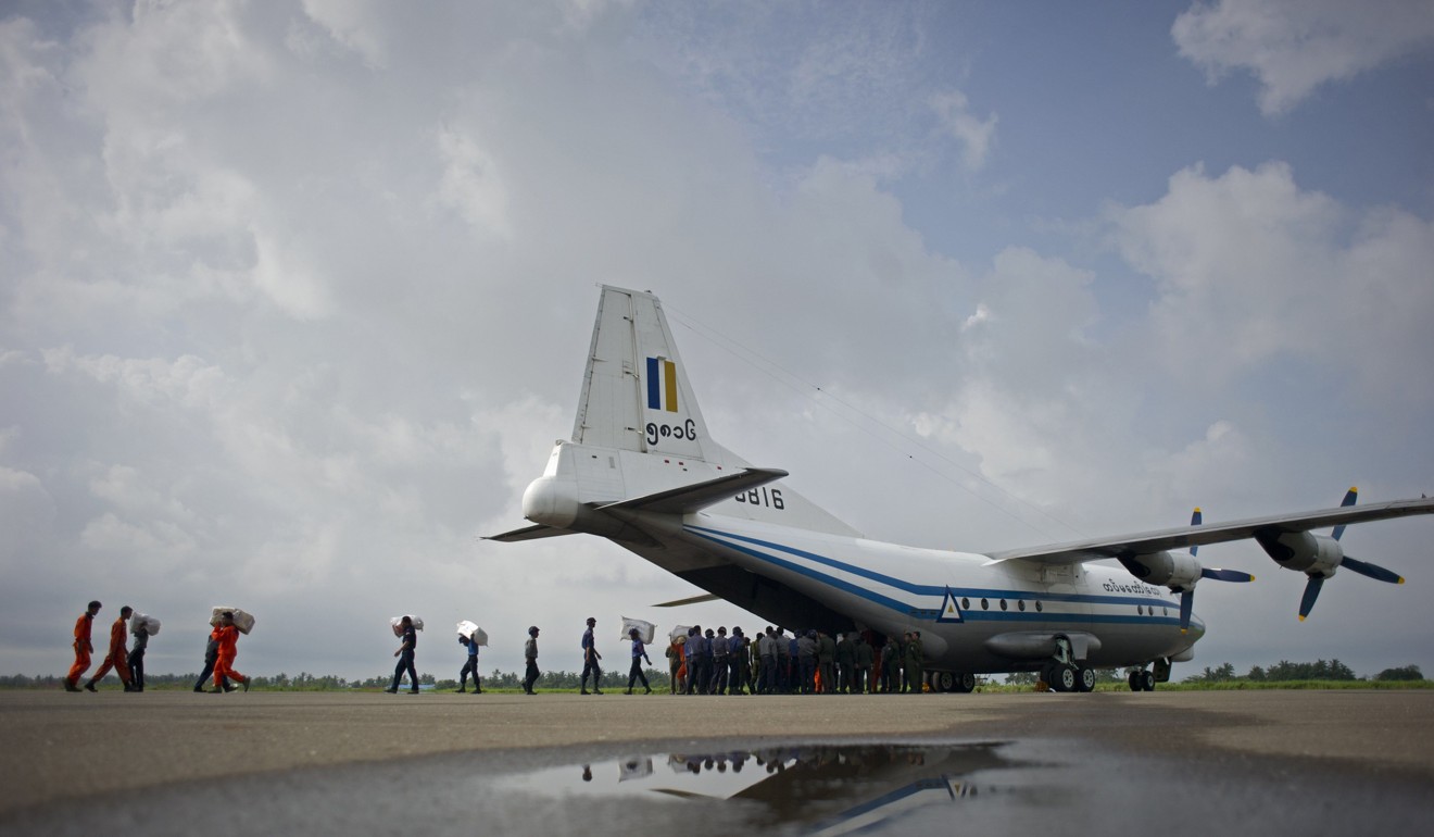 A Myanmar Air Force Shaanxi Y-8 transport aircraft. Photo: AFP
