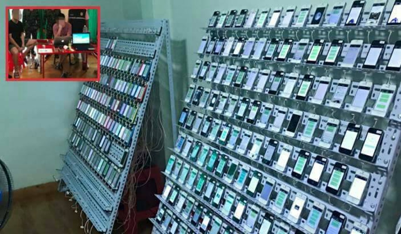 Hundreds of mobile phones were used as bots to falsely increase readership numbers of the pages. Photo: Facebook