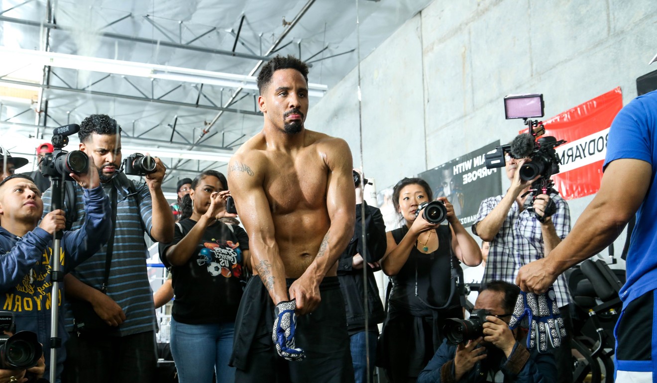 Andre Ward poses during an open media workout. Photo: AFP