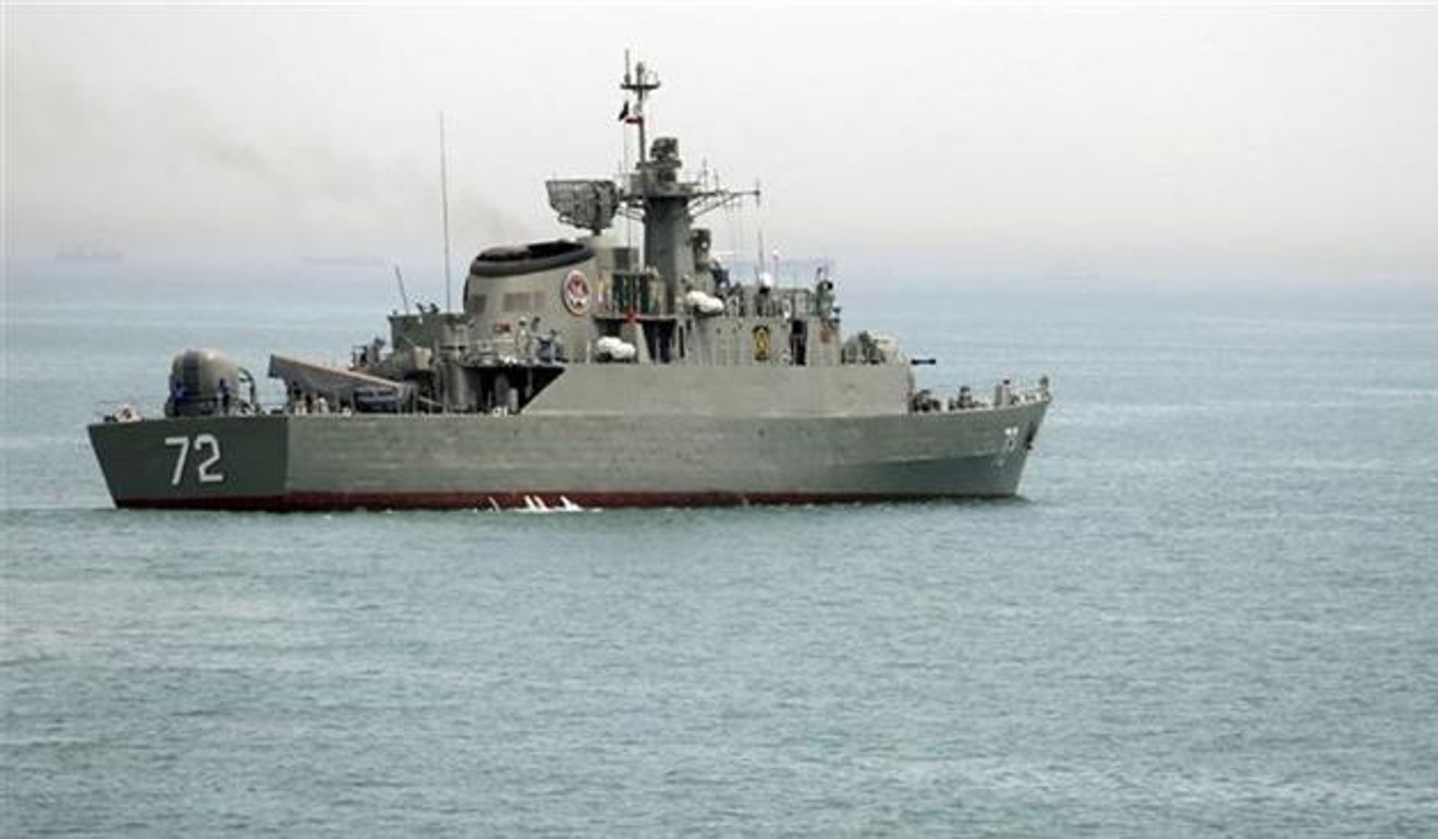 Iran’s Alborz destroyer, which took part in the drill on Sunday. Photo: Handout