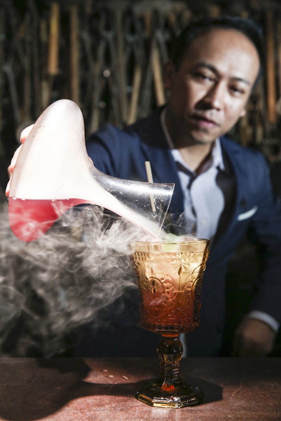 Smoke in the Bottle No.1 cocktail at Iron Fairies. Photo: Sam Tsang