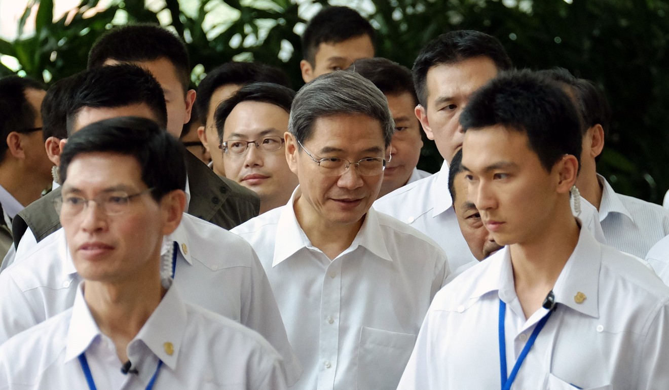 Zhang Zhijun (centre), is director of the mainland’s Taiwan Affairs Office. Photo: AFP
