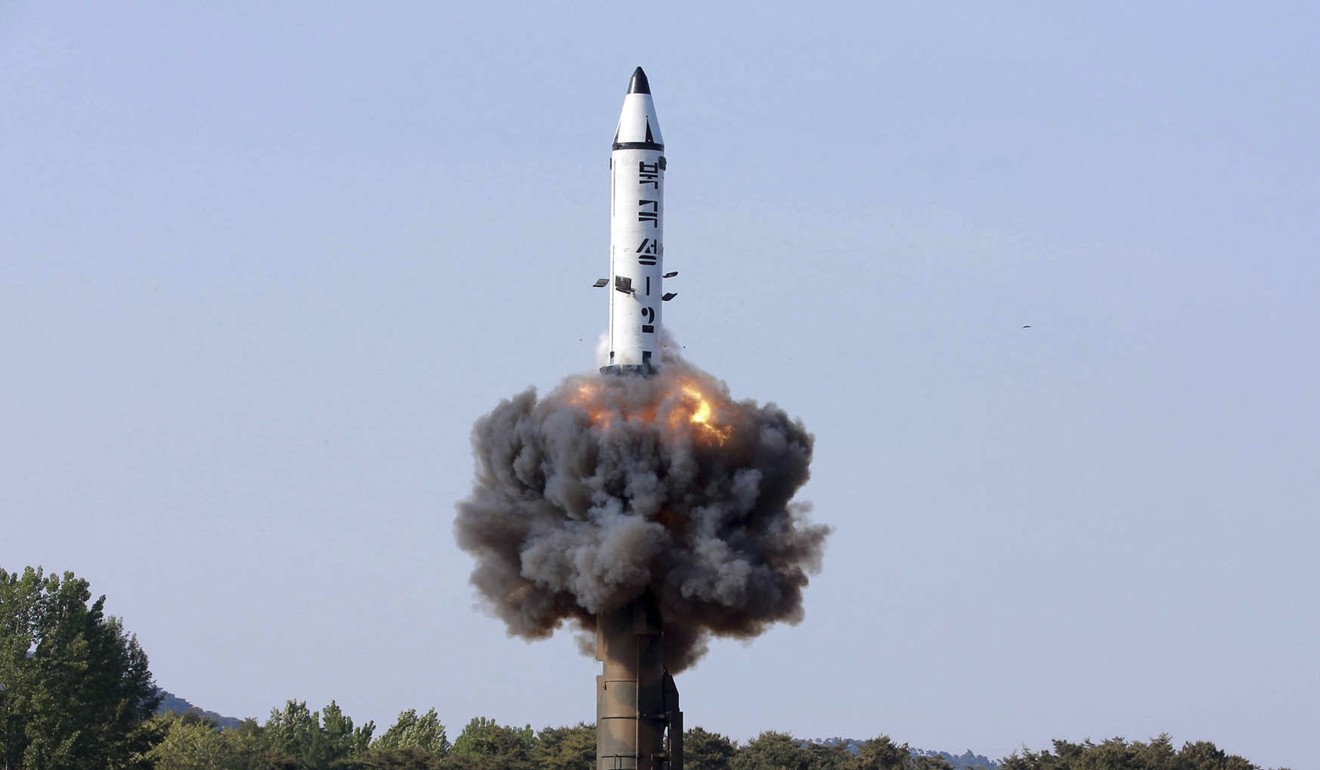 A file picture released by the North Korean government in May of a missile test. Photo: Associated Press