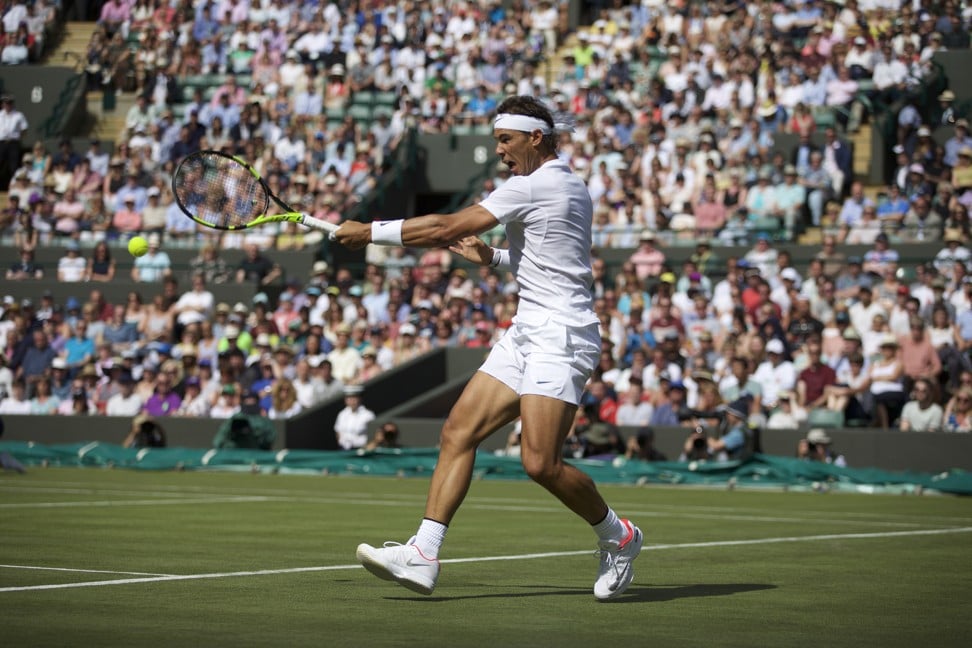 Rafa Nadal in action in his first round match against John Millman of Australia. Photo: Xinhua