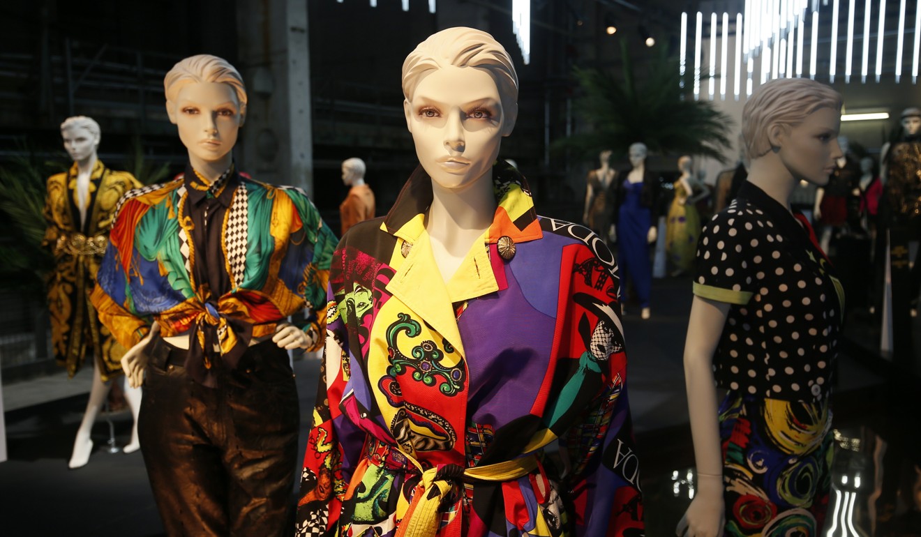 Dummies dressed in Gianni Versace creations at an exhibition during Mercedes-Benz Fashion Week in Berlin on July 4. Photo: EPA