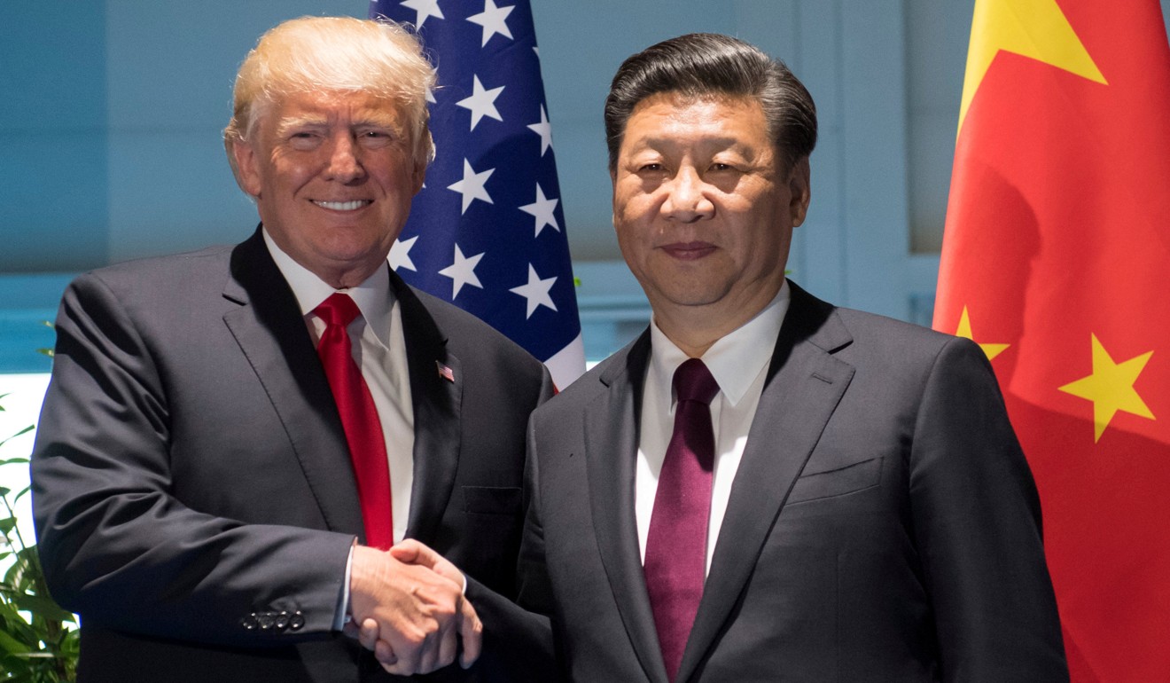 US President Donald Trump and Chinese President Xi Jinping shake hands prior to a meeting last week on the sidelines of the G20 Summit in Hamburg, Germany. Photo: Reuters