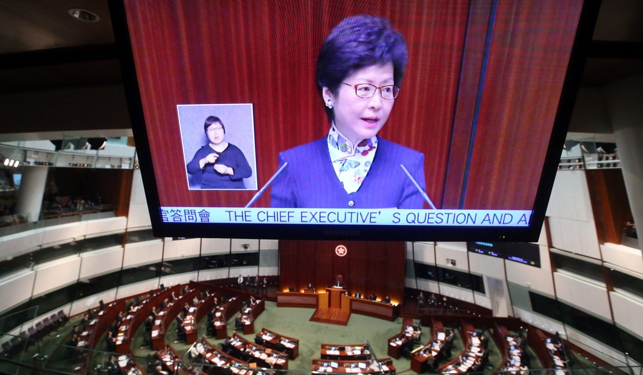 Lam attending her first Legco meeting on July 5. Photo: K. Y. Cheng