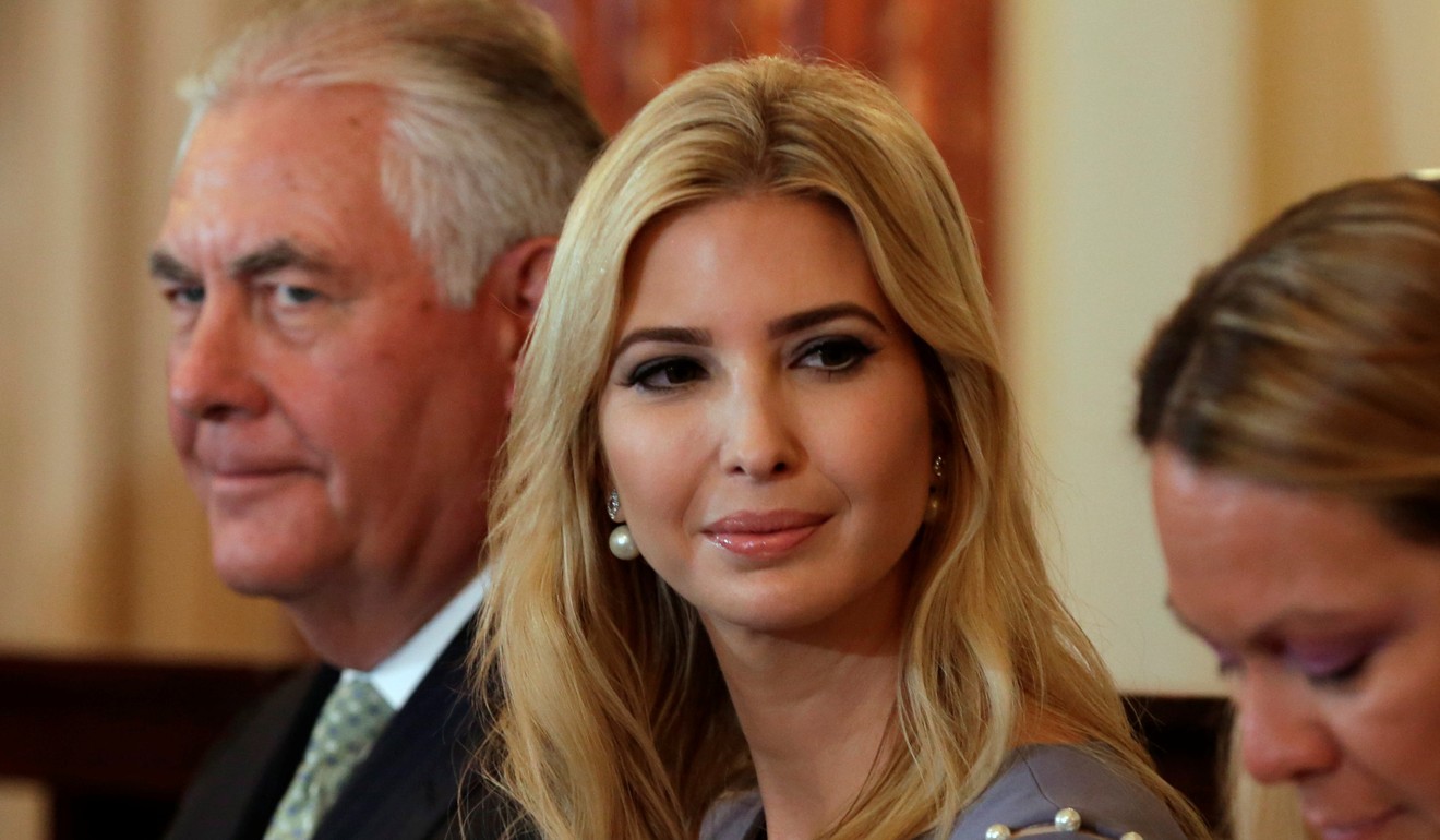 Ivanka Trump with US Secretary of State Rex Tillerson attend the 2017 Trafficking in Persons Report Ceremony at the State Department in Washington, on June 27, 2017. Picture: Reuters