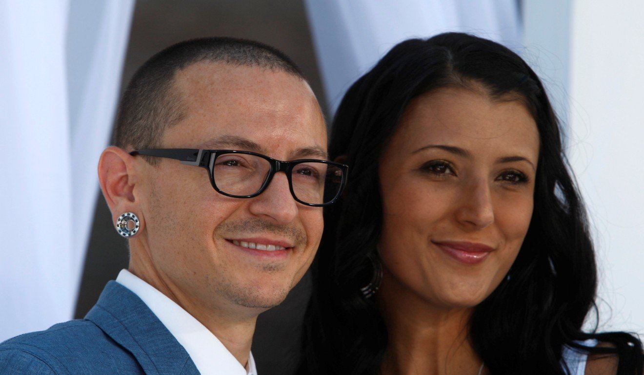 Chester Bennington of Linkin Park and wife Talinda arrive at the 2012 Billboard Music Awards in Las Vegas,. Photo: Reuters