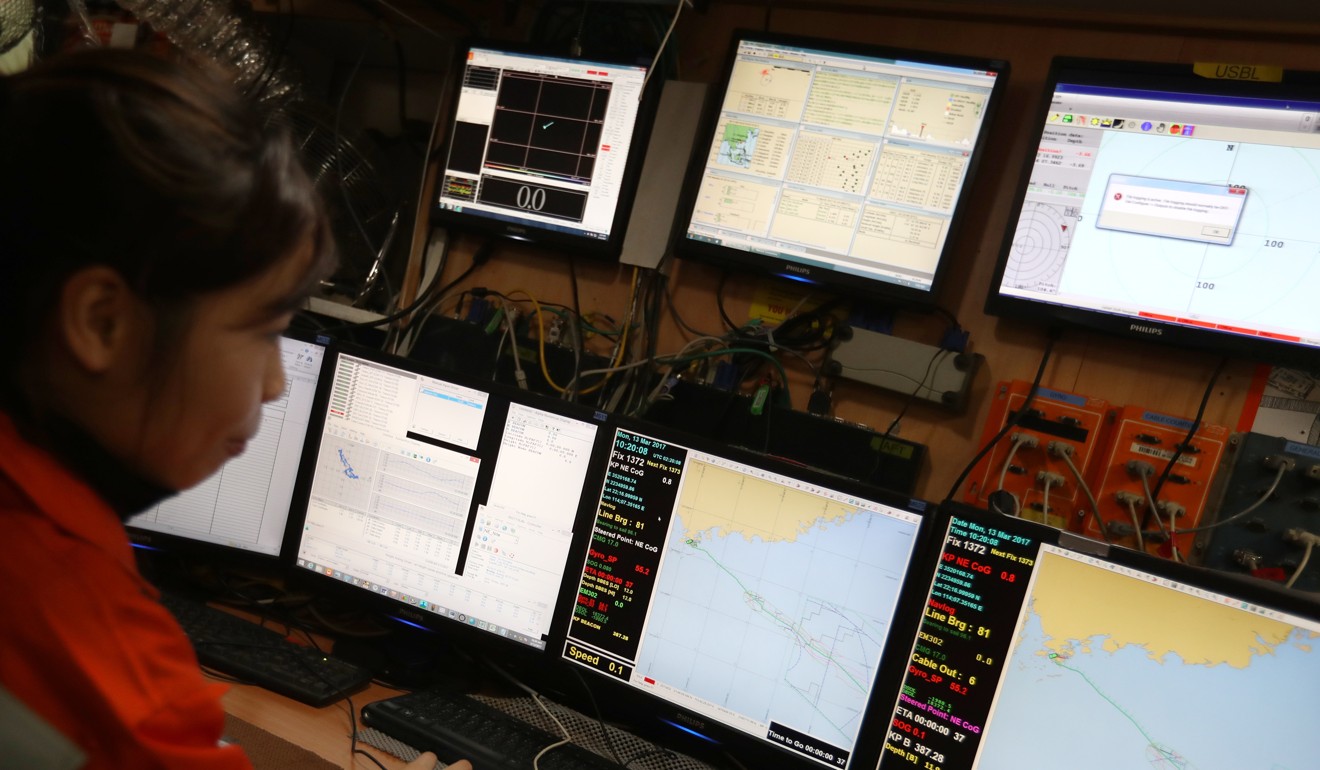 Hydrographers regularly head out to sea on vessels equipped with high-tech sonar gear to scan the seabed, collecting data on geological features such as submerged rock and coral formations, the depth of the water and the composition of the seabed. Photo: Nora Tam