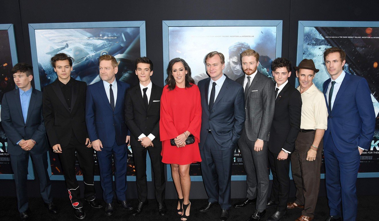 Members of the cast and crew of Dunkirk at its US premiere this week. Photo: AFP