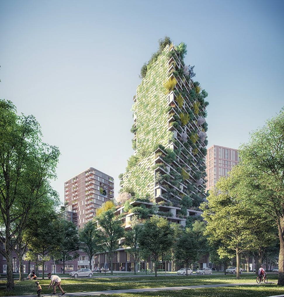 Stefano Boeri Architetti is building a smog-eating 'vertical forest tower' in Utrecht, which will feature luxury apartments and 300 species of plants.
