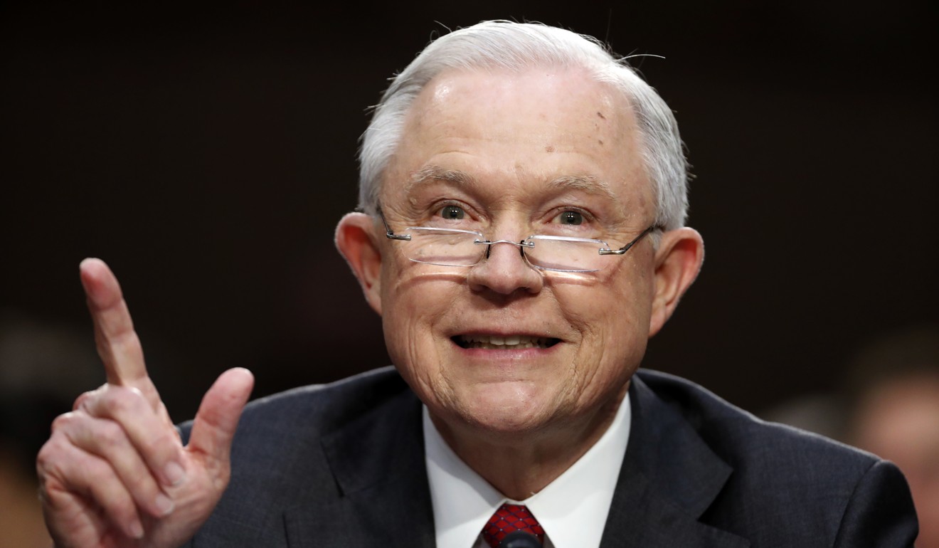 In this June 13 file photo, Attorney General Jeff Sessions speaks on Capitol Hill in Washington, as he testifies before the Senate Intelligence Committee hearing about his role in the firing of former FBI director James Comey. Photo: AP