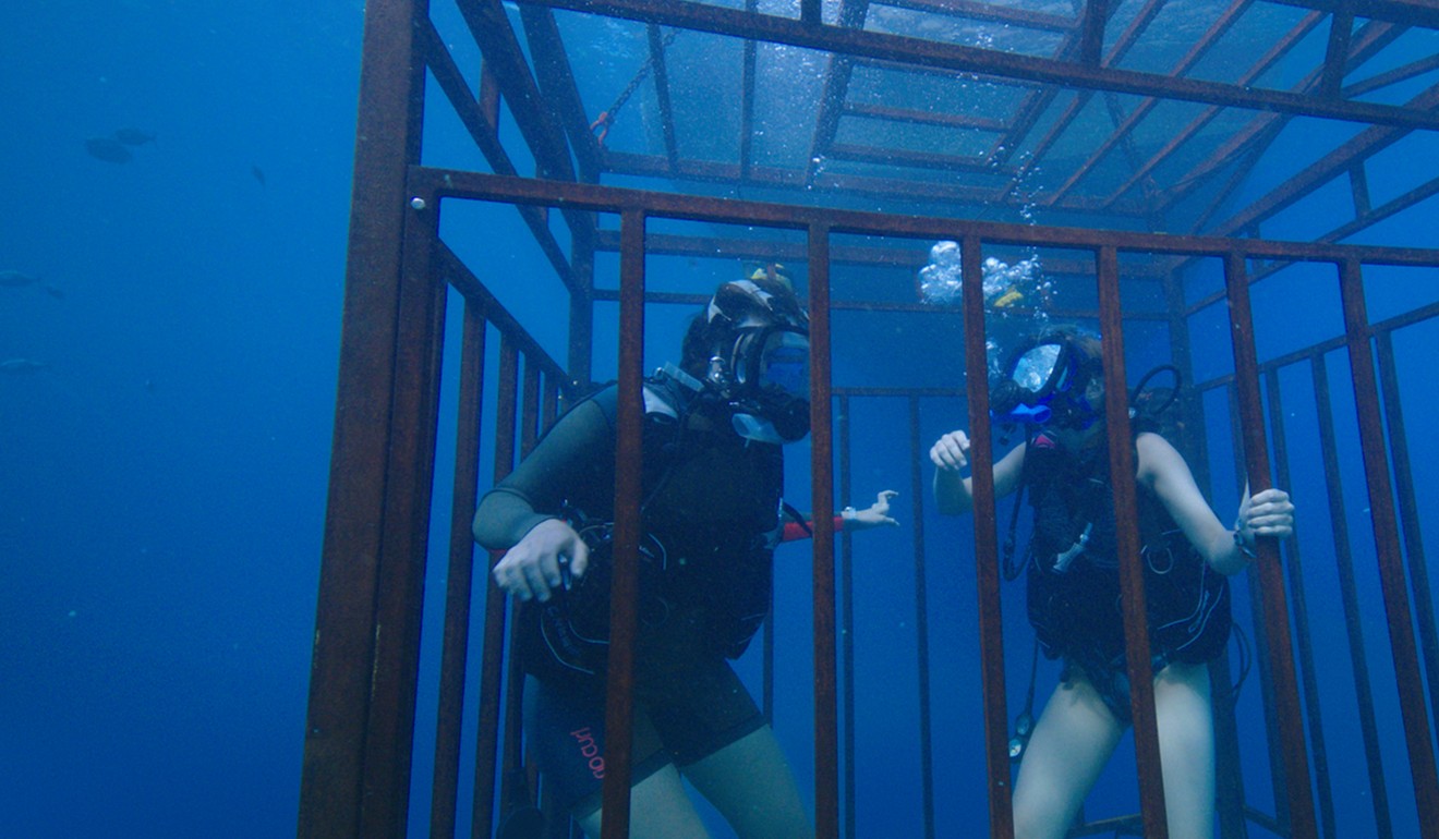 Moore and Holt in a still from 47 Meters Down.