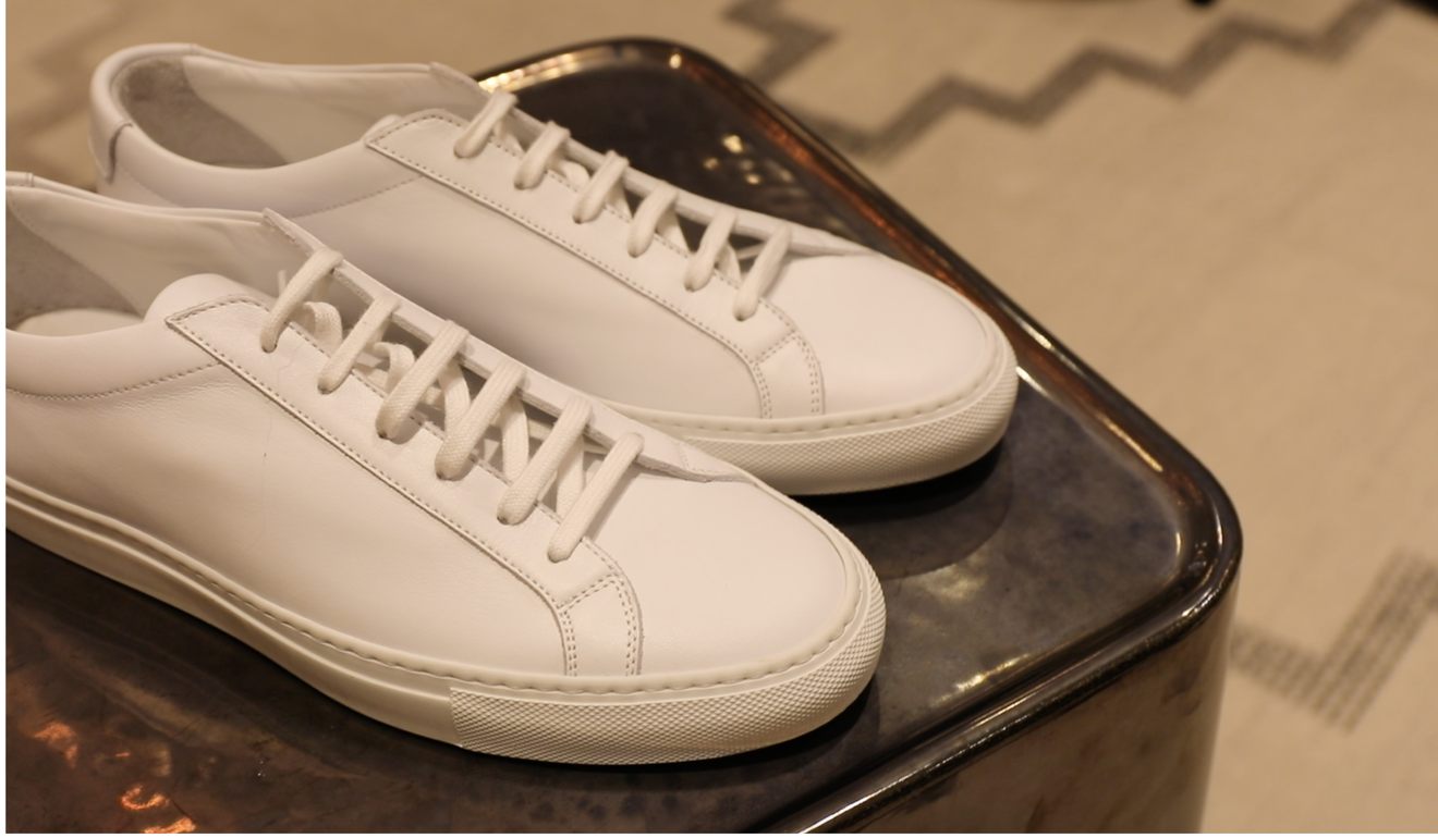 White sneakers from Common Project. Photos: SCMP/Denise Ng