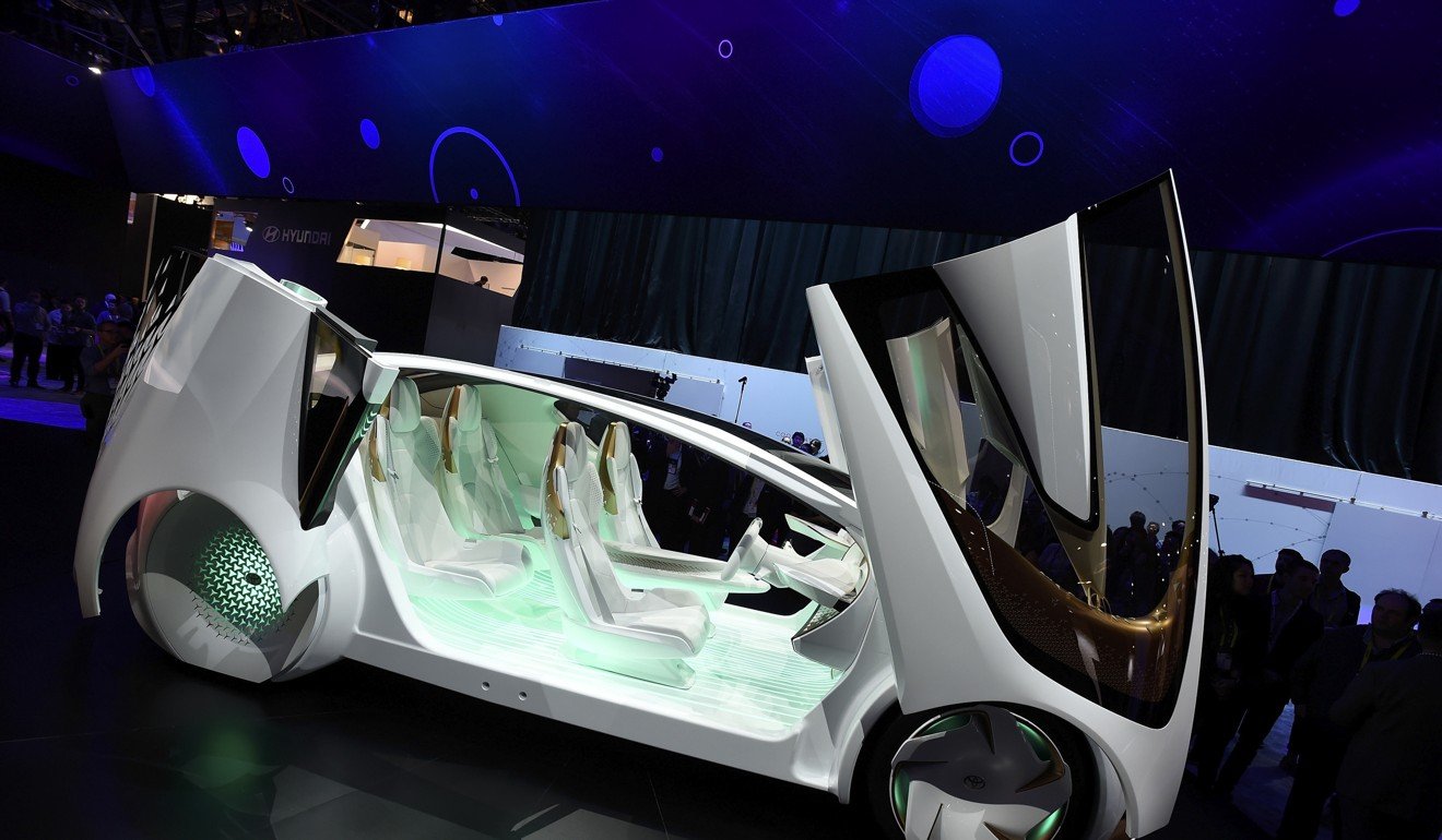 Toyota's Concept-i, an autonomous self-diving vehicle is displayed at CES 2017 in Las Vegas. Photo: AFP