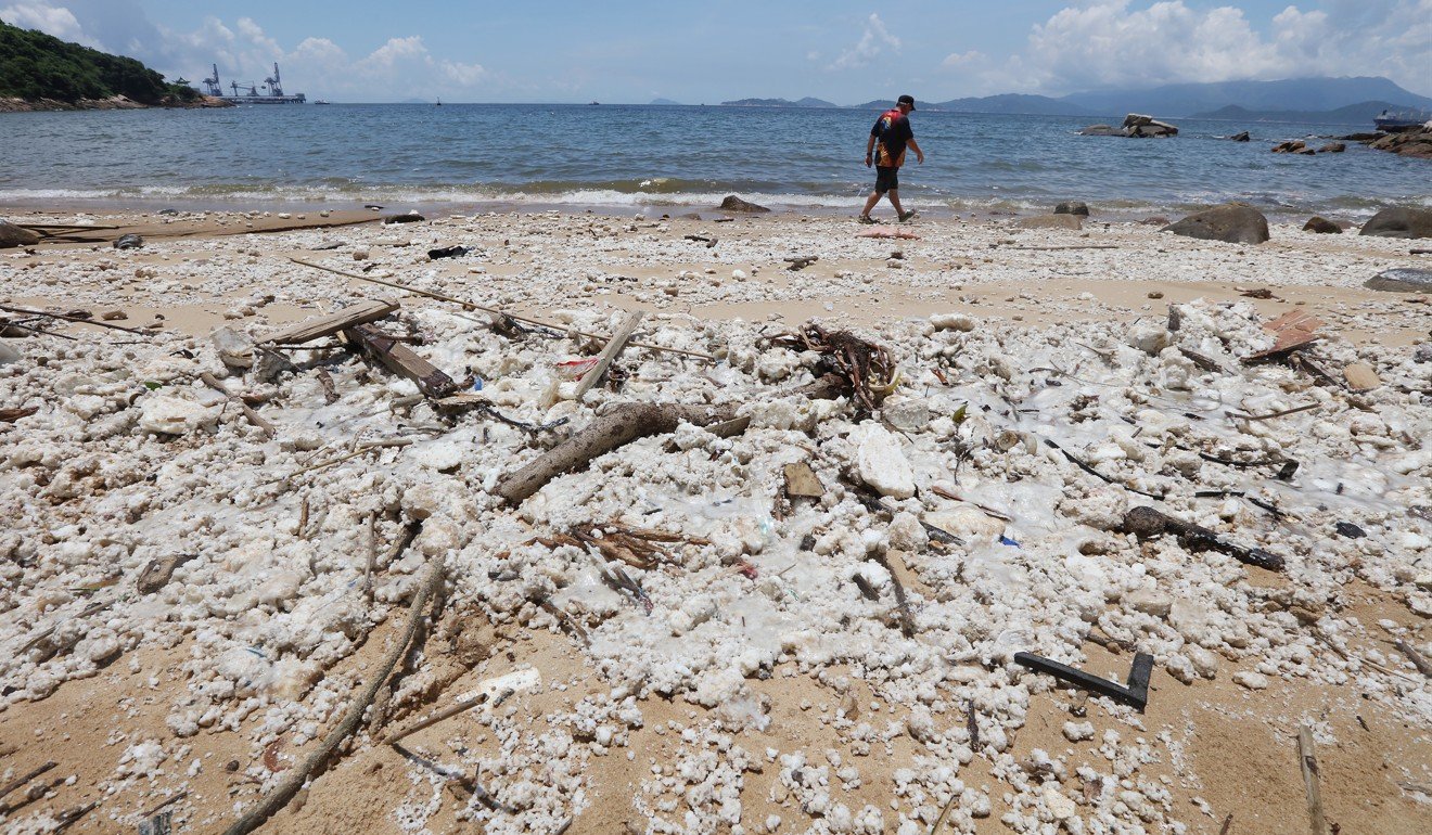 The oil spill resulted from a collision between two vessels in the Pearl River estuary. Photo: Felix Wong