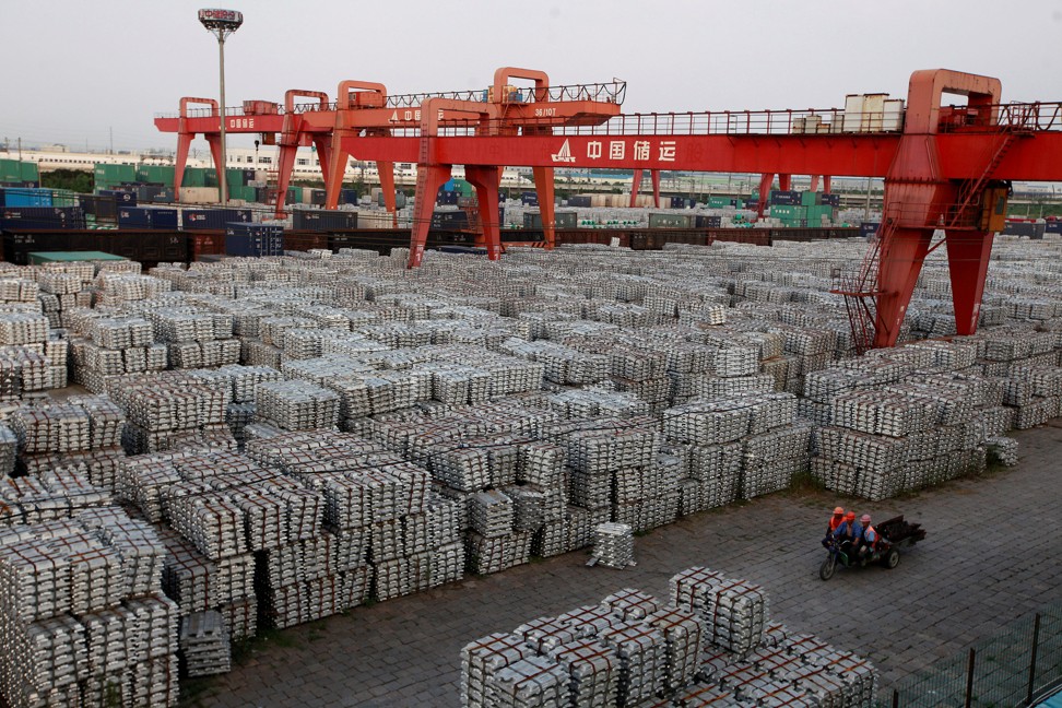 An aluminium ingots depot located in Wuxi in Jiangsu province as of September 26, 2012. Photo: Reuters