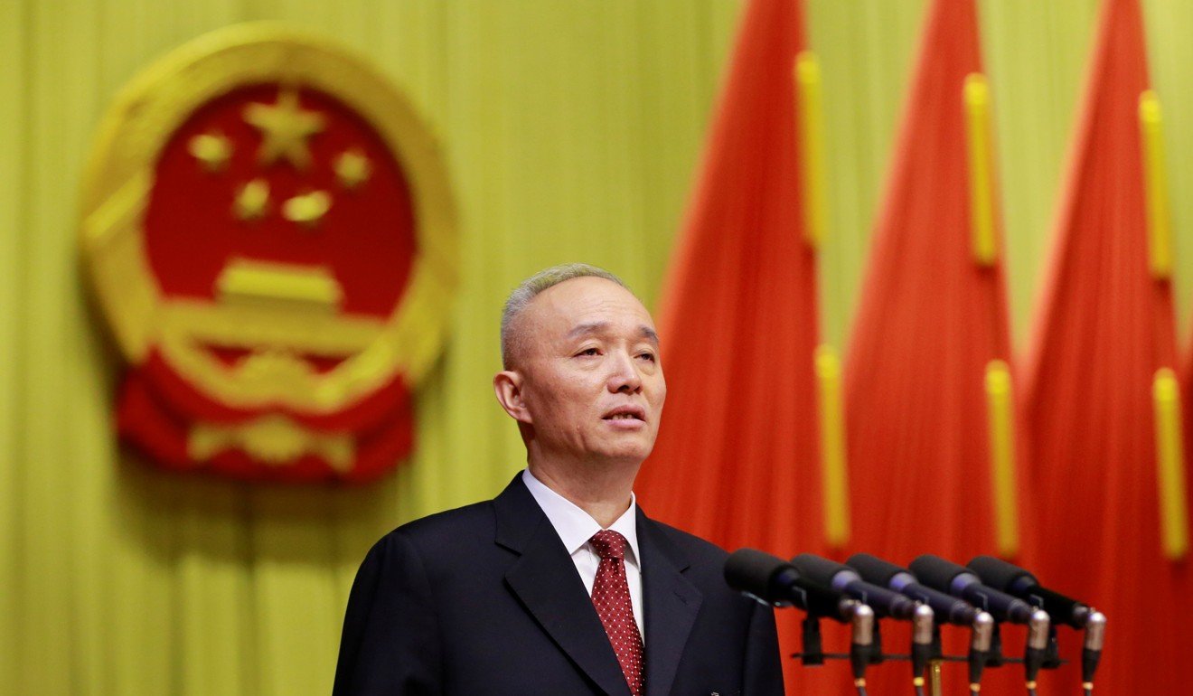 Beijing mayor Cai Qi speaks at the opening of the capital’s municipal people's congress in January. Photo: Reuters