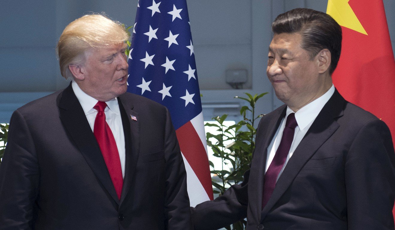 US President Donald Trump and Chinese President Xi Jinping arrive for a meeting on the sidelines of the G20 summit in Hamburg on July 8. Just days earlier, a US destroyer sailed within 12 nautical miles of China’s long claimed and occupied Triton Island in the Paracels, provoking a strong reaction from the Chinese. Photo: AP