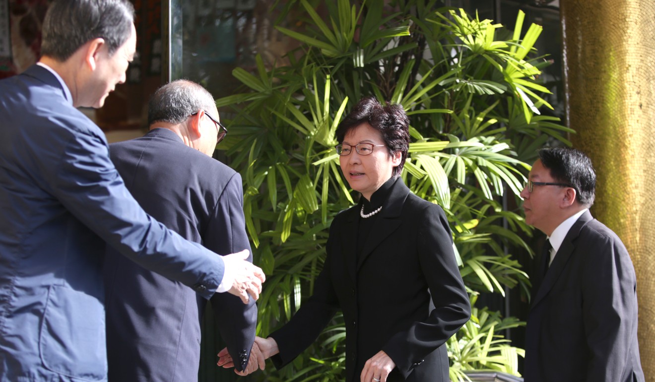 Chief Executive Carrie Lam Cheng Yuet-ngor was one of the 10 pallbearers. Photo: Sam Tsang
