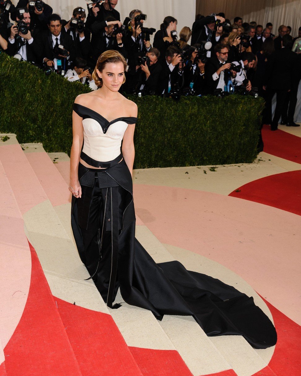 Emma Watson in a gown made out of recycled materials at the Met Gala in New York last year. Photo: Alamy