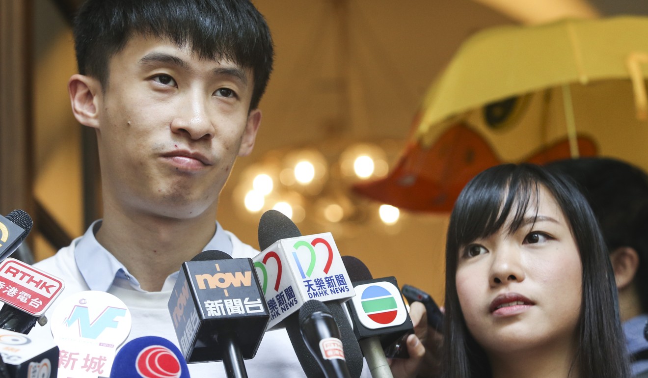 Baggio Leung (left) and Yau Wai-ching (right), both of Youngspiration, were disqualified. Photo: Sam Tsang