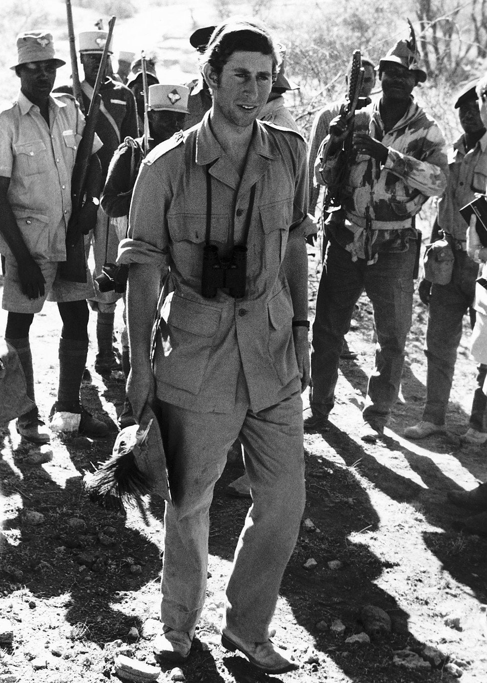 Britain’s Prince Charles needed his safari suit for this safari in Kenya in 1971. Picture: Alamy