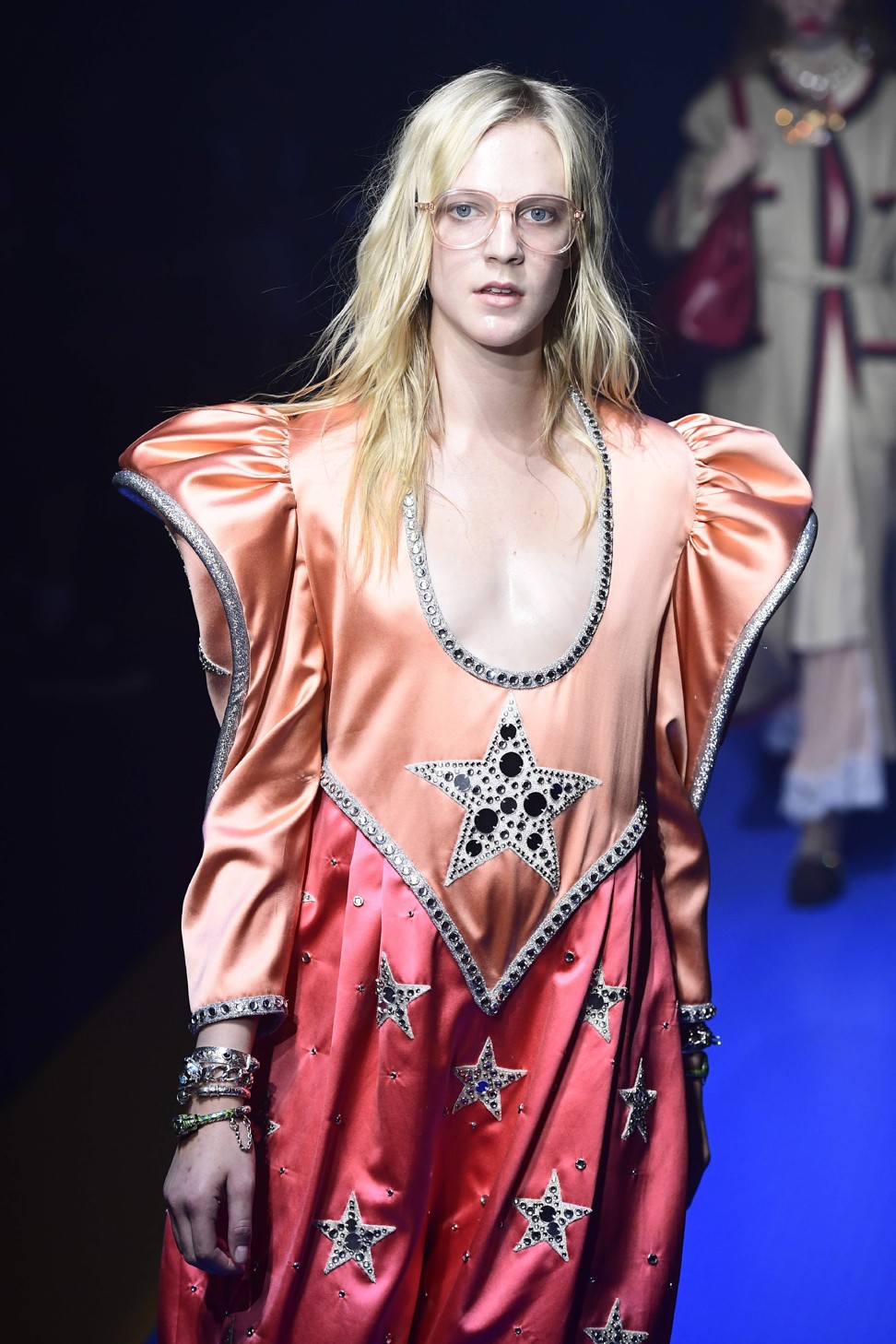 A model displays a creation from the Gucci spring/summer 2018 show at the Milan Fashion Week. Photo: AFP