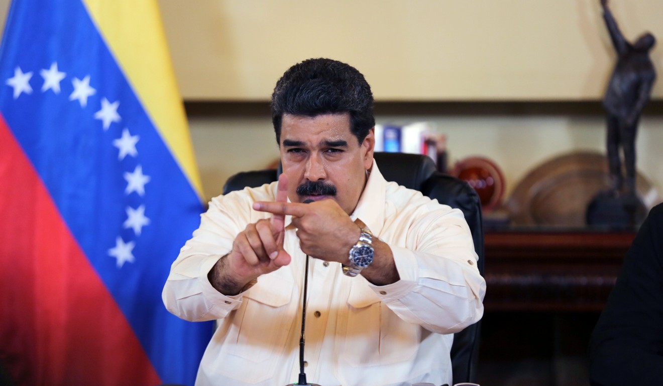 eA handout photo made available by Miraflores Presidential Palace shows Venezuelan President Nicolas Maduro during a government meeting in Caracas, Venezuela, last week.Photo: EPA