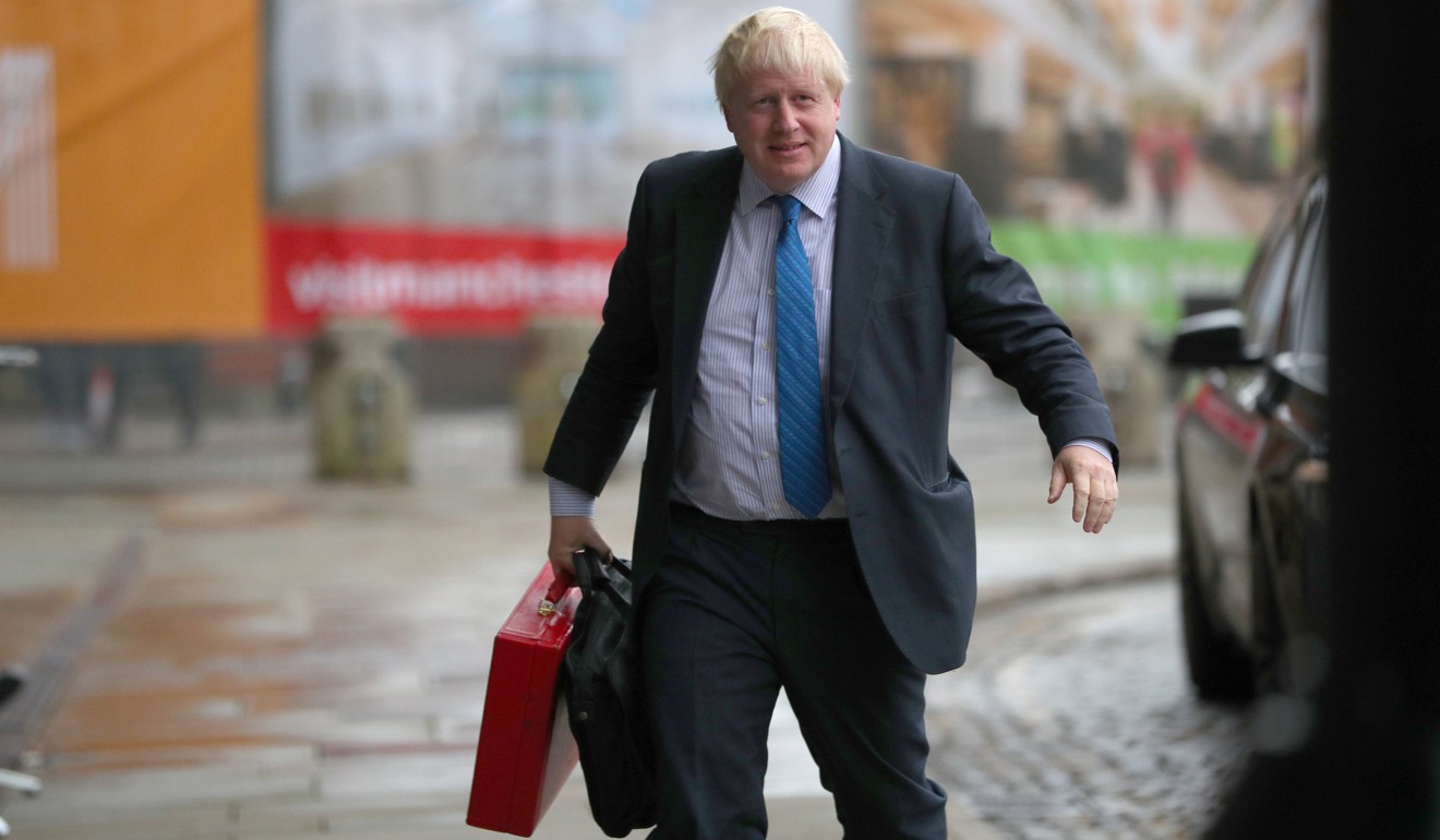 Boris Johnson arriving at a hotel for the Conservative Party Conference in Manchester. Photo: Reuters