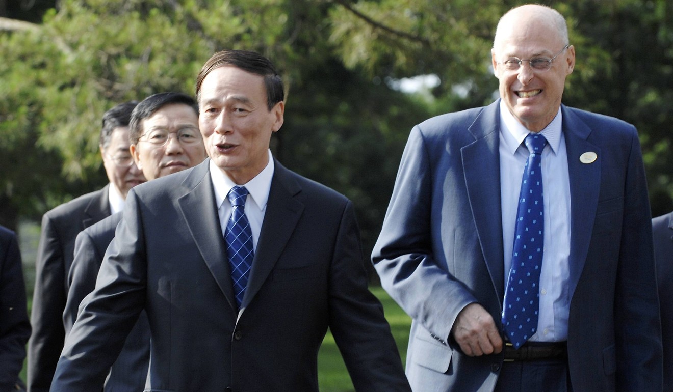 Vice-Premier Wang Qishan and US treasury secretary Henry Paulson at the strategic economic dialogue in Annapolis, Maryland, in June 2008. Photo: Reuters