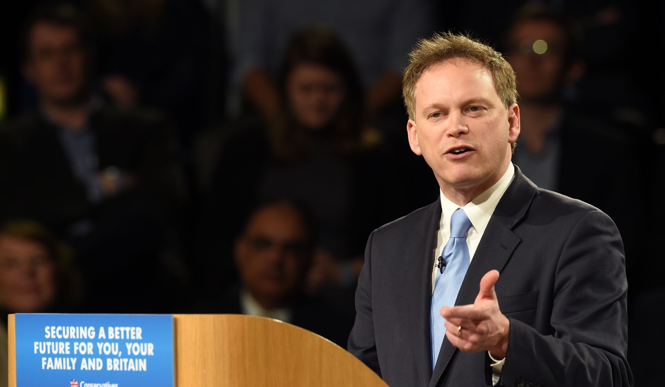 File photo of Grant Shapps at a Conservative Party meeting in 2015. Photo: AFP