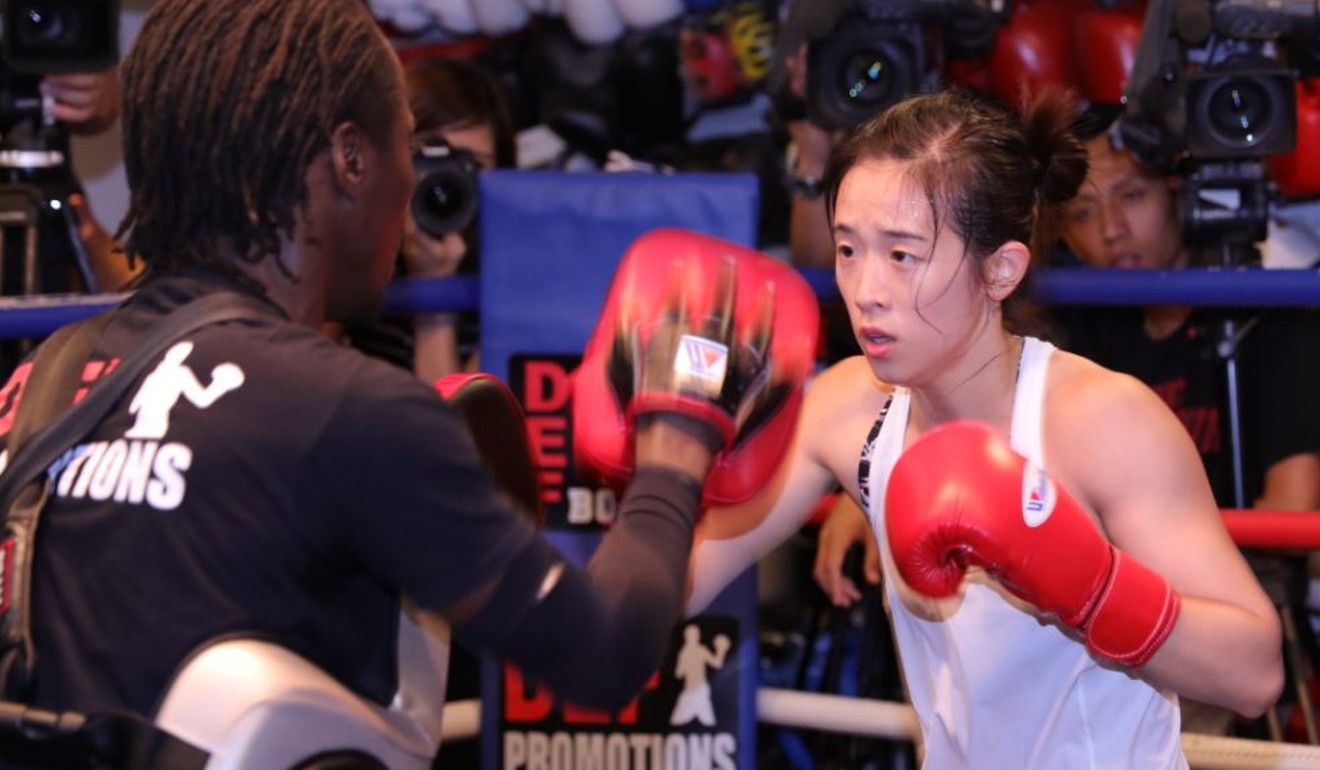 Sandy Lam trains at DEF gym. She will make her debut in Clash of Champions 3 on Saturday.