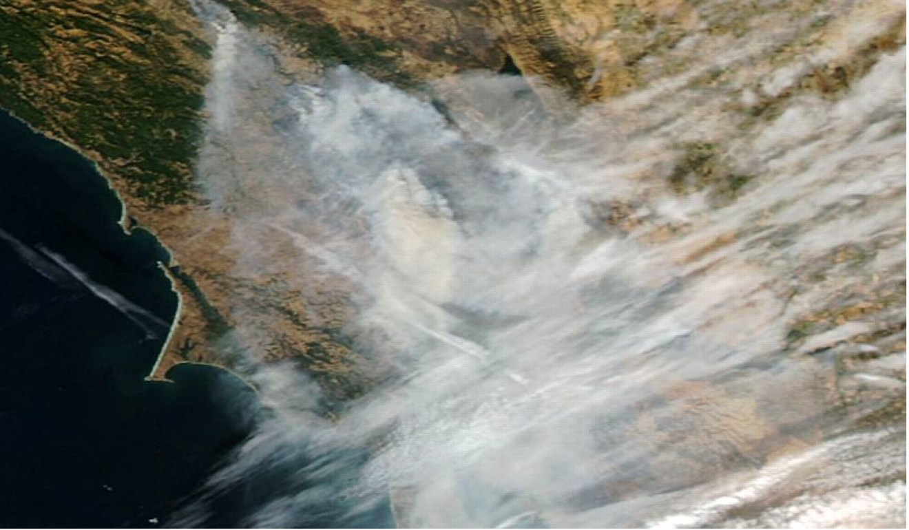 A satellite’s view on the raging wildfires in California. Photo: EPA