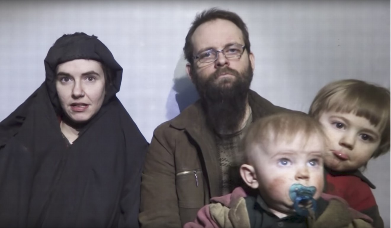 Image from a video released by the Taliban in December 2016 of the Boyle family in captivity. Photo: AP
