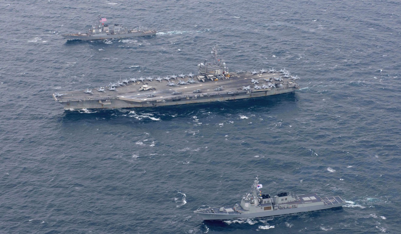 The USS Ronald Reagan recently took part in a series of exercises with the Japanese and South Korean navies. Photo: AFP/ US Navy