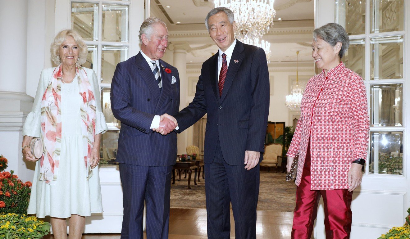 Britain's Prince Charles and Camilla, Duchess of Cornwall meet Singapore's Prime Minister Lee Hsien Loong and his wife Ho Ching in Singapore. Photo: AP