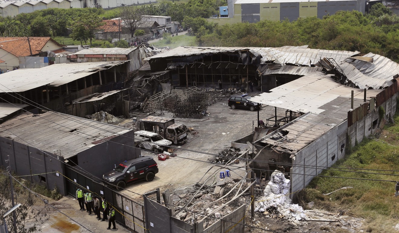 The damaged fireworks factory, where 49 people were killed. Photo: AP