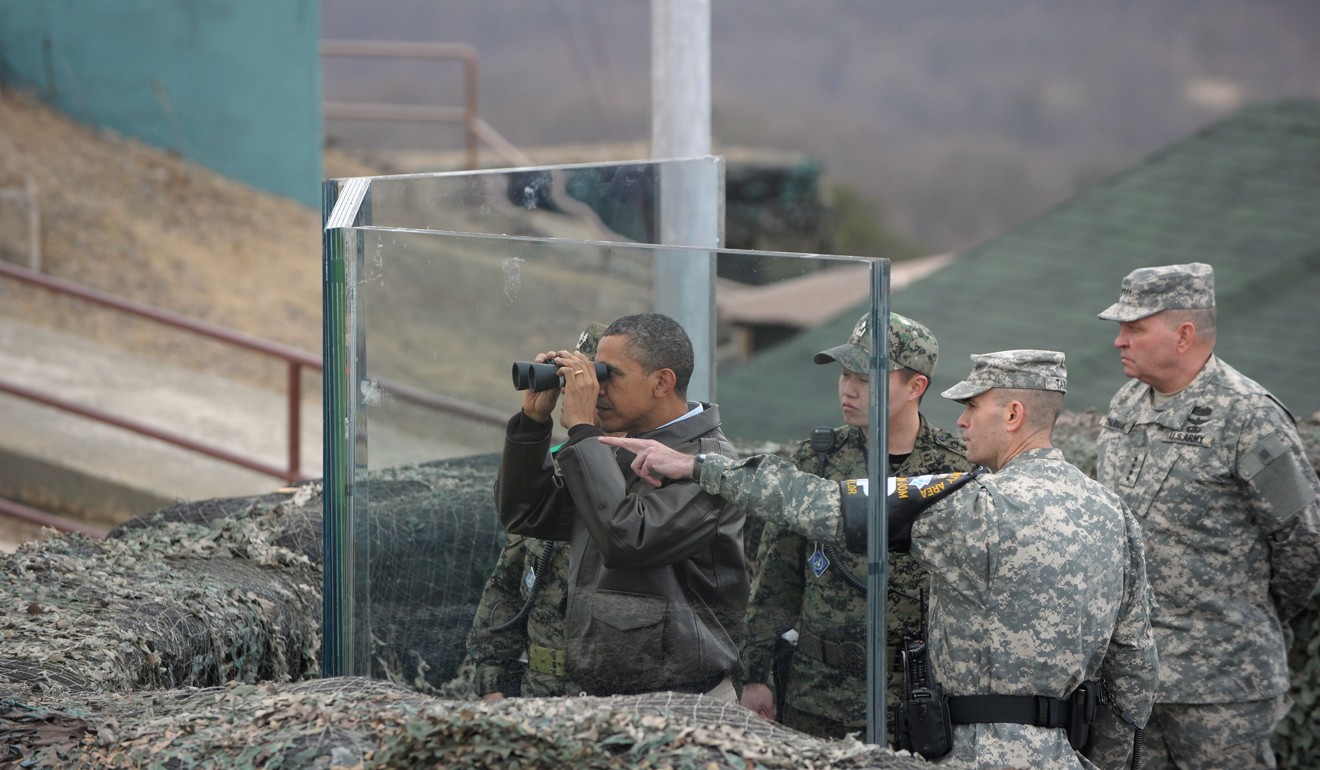 Former US President Barack Obama visits Observation Post Ouellette in 2012. File photo: AP