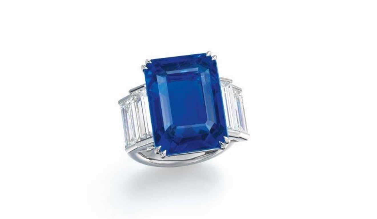 21.32ct emerald-cut Burmese sapphire ring.