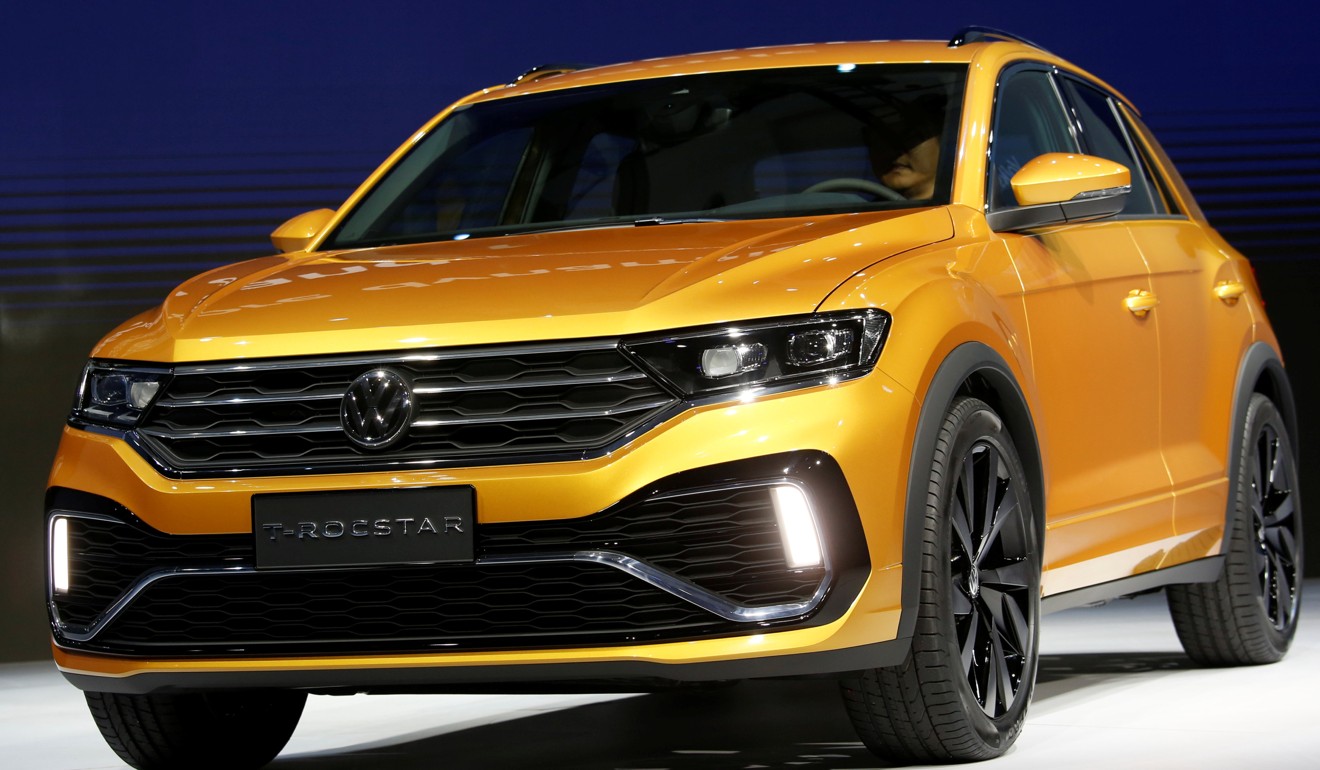 A Volkswagen T-Roc star is shown during a workshop before Auto Guangzhou in Guangzhou, China. Photo: Reuters